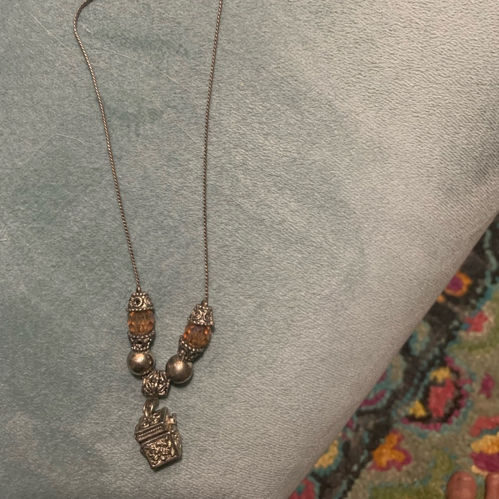 Vintage prayer box necklace